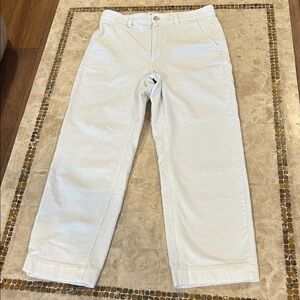 Everlane Wide Corduroy Straight High Rise Ankle Pants White Ivory Women’s Size 8